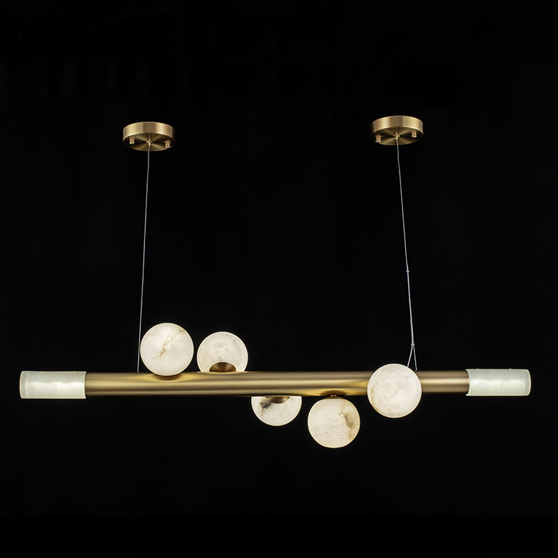 Avaros Modern Minimalist Alabaster Pendant Light - Lamp Copper