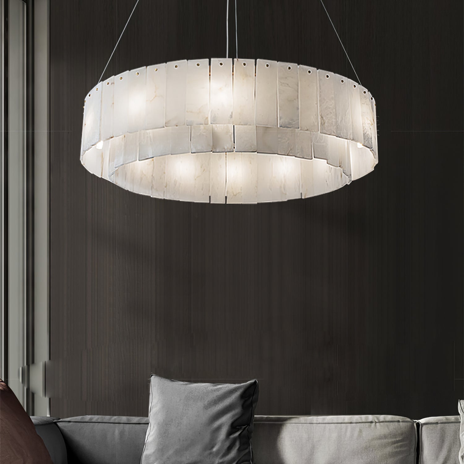 Zelaean Alabaster Round Pendant Light - Letslighting