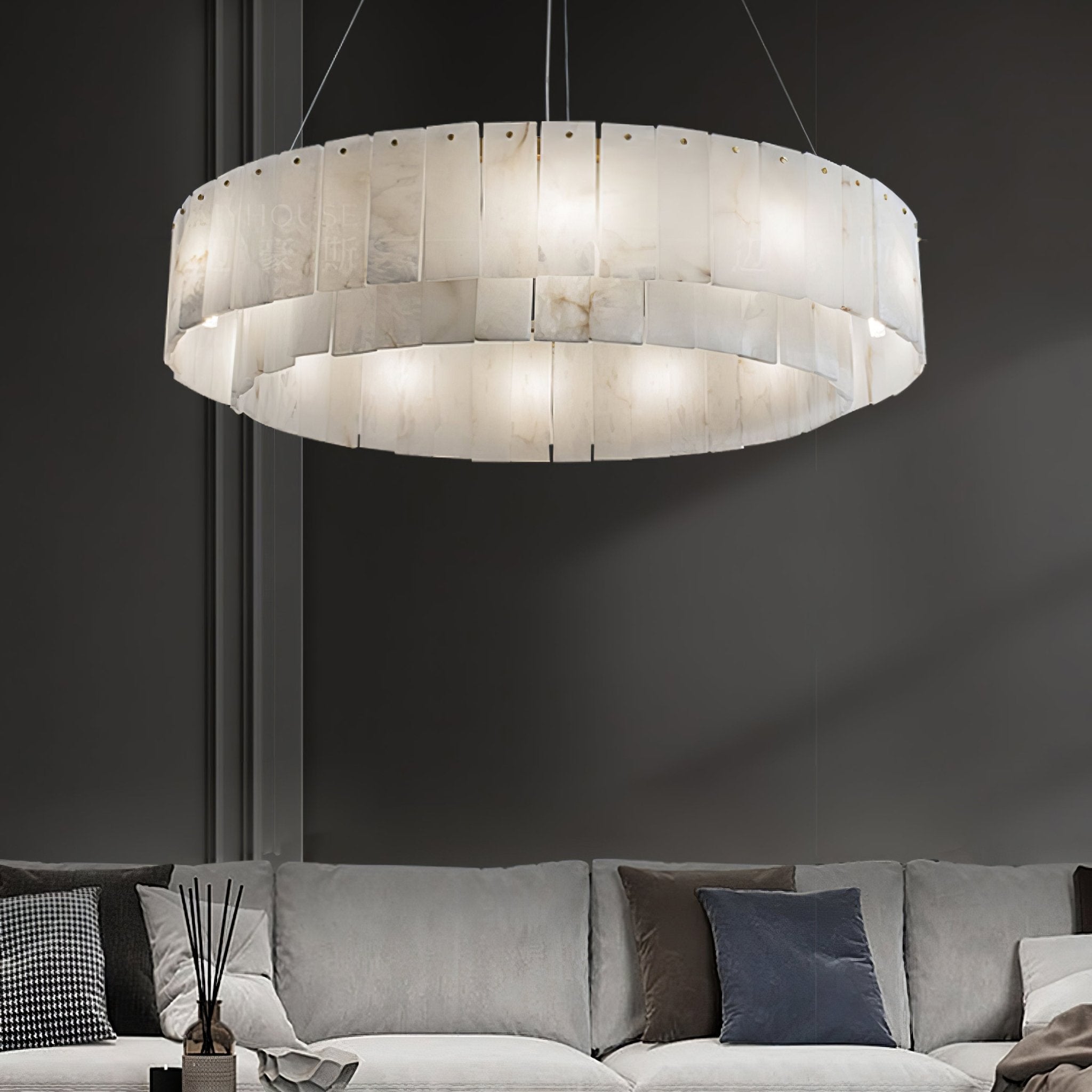 Zelaean Alabaster Round Pendant Light - Letslighting