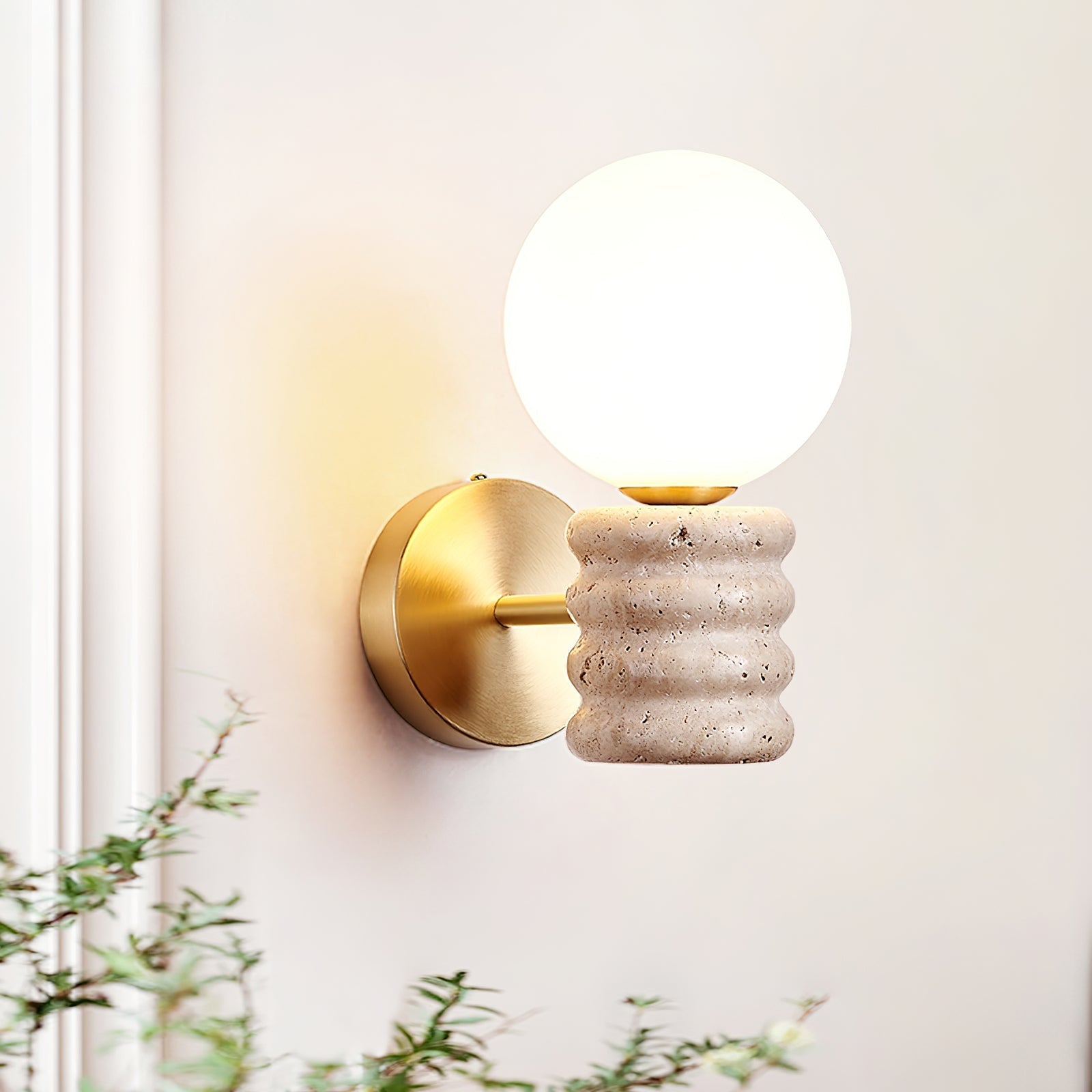 Zevelara Stacked Travertine Wall Light - Letslighting