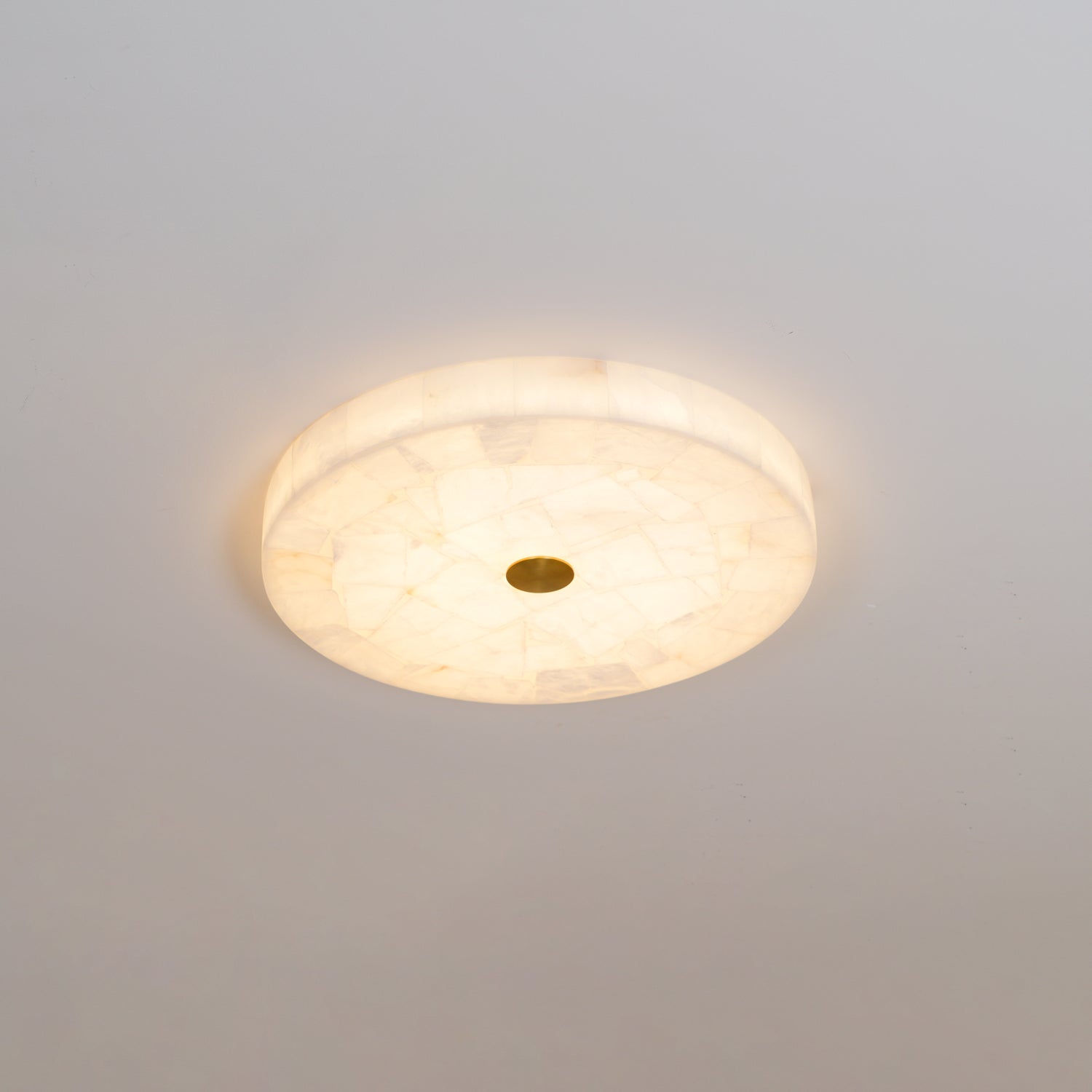Vosilis Modern Minimalist Round Alabaster Ceiling Lamp - Lamp Copper
