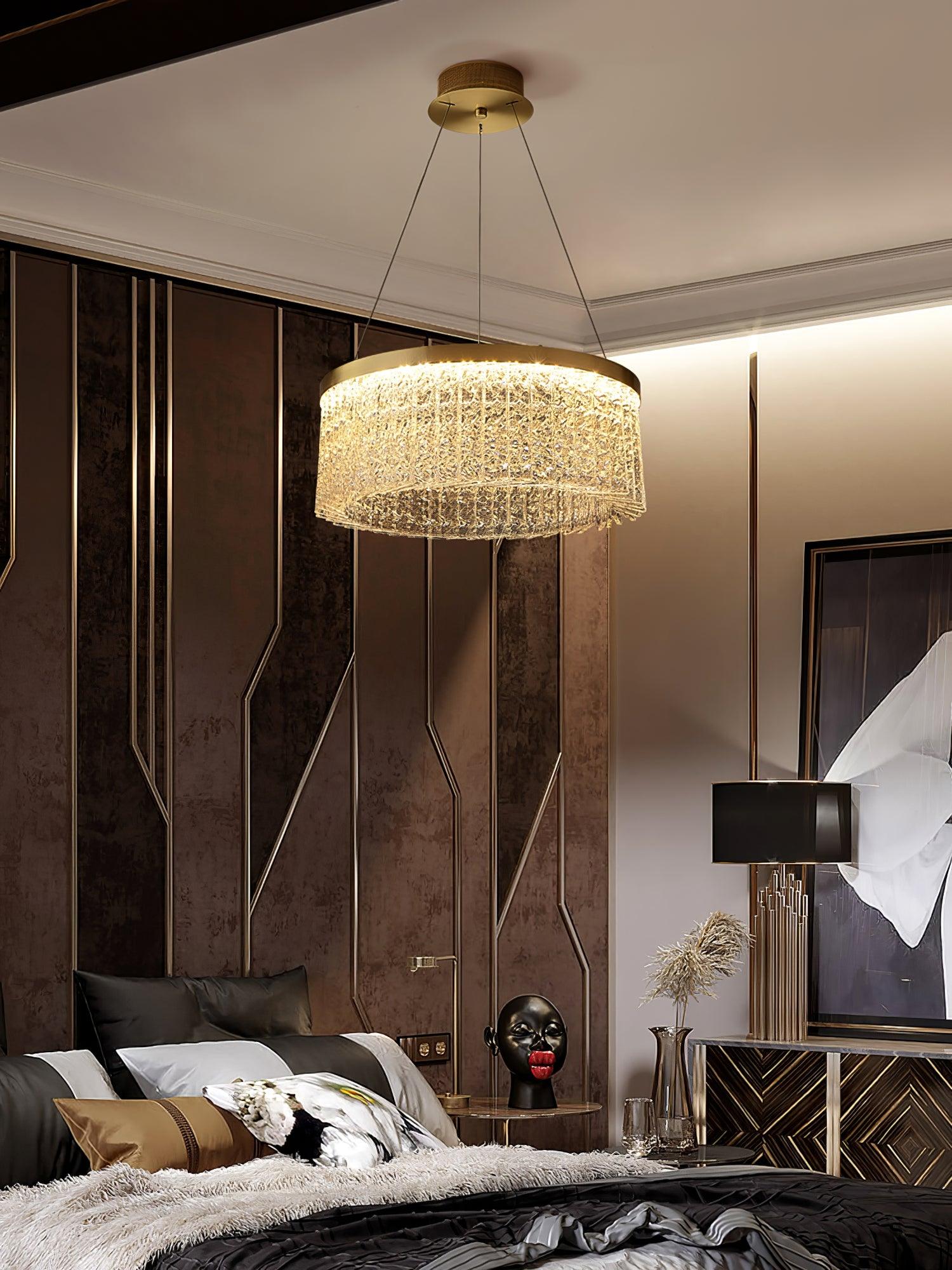 Round Halo Crystal Chandelier - Letslighting