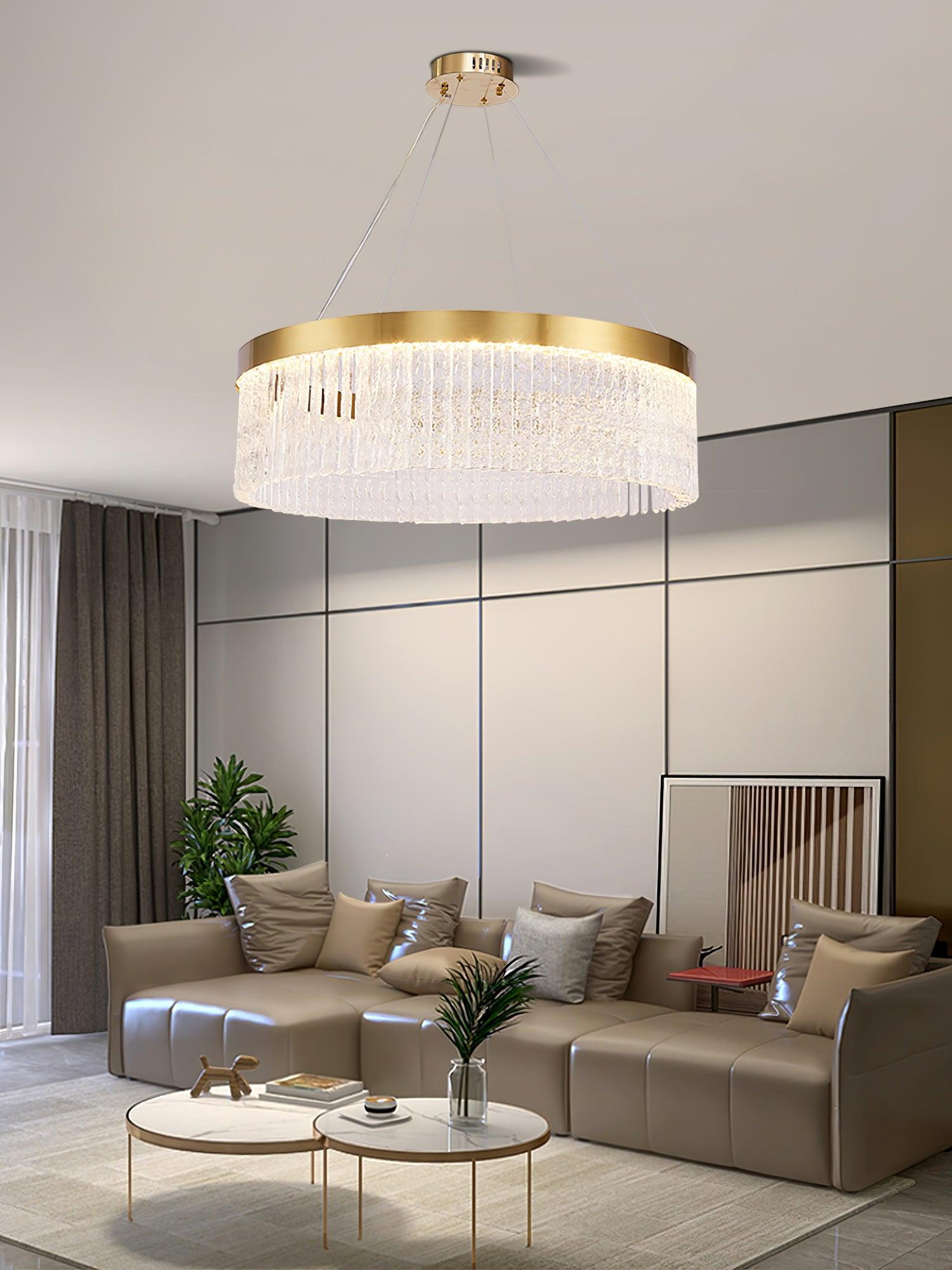 Round Halo Crystal Chandelier - Letslighting