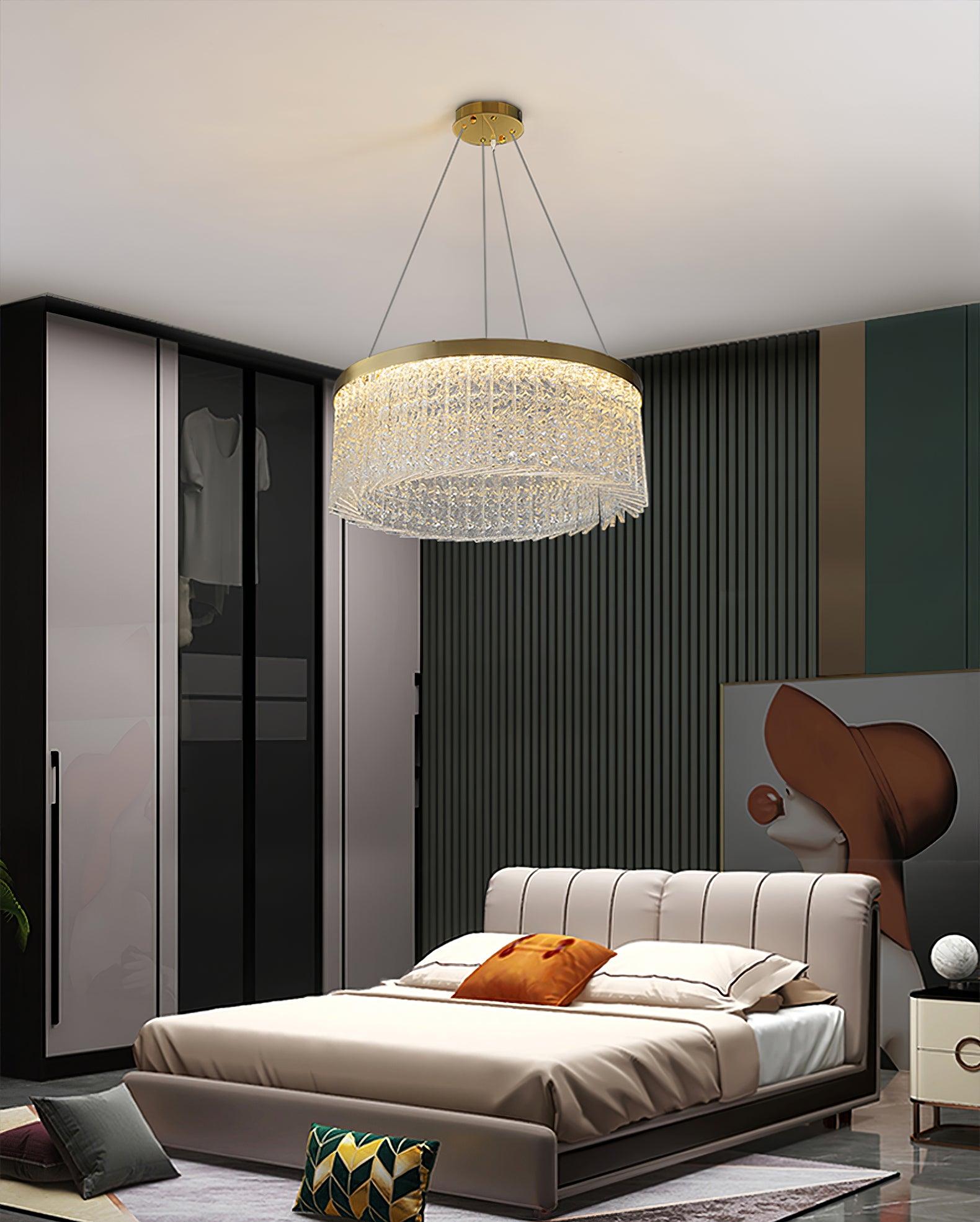 Round Halo Crystal Chandelier - Letslighting