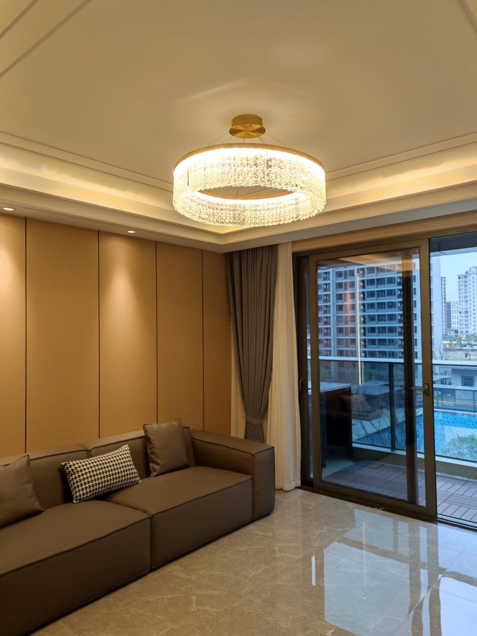 Round Halo Crystal Chandelier - Letslighting
