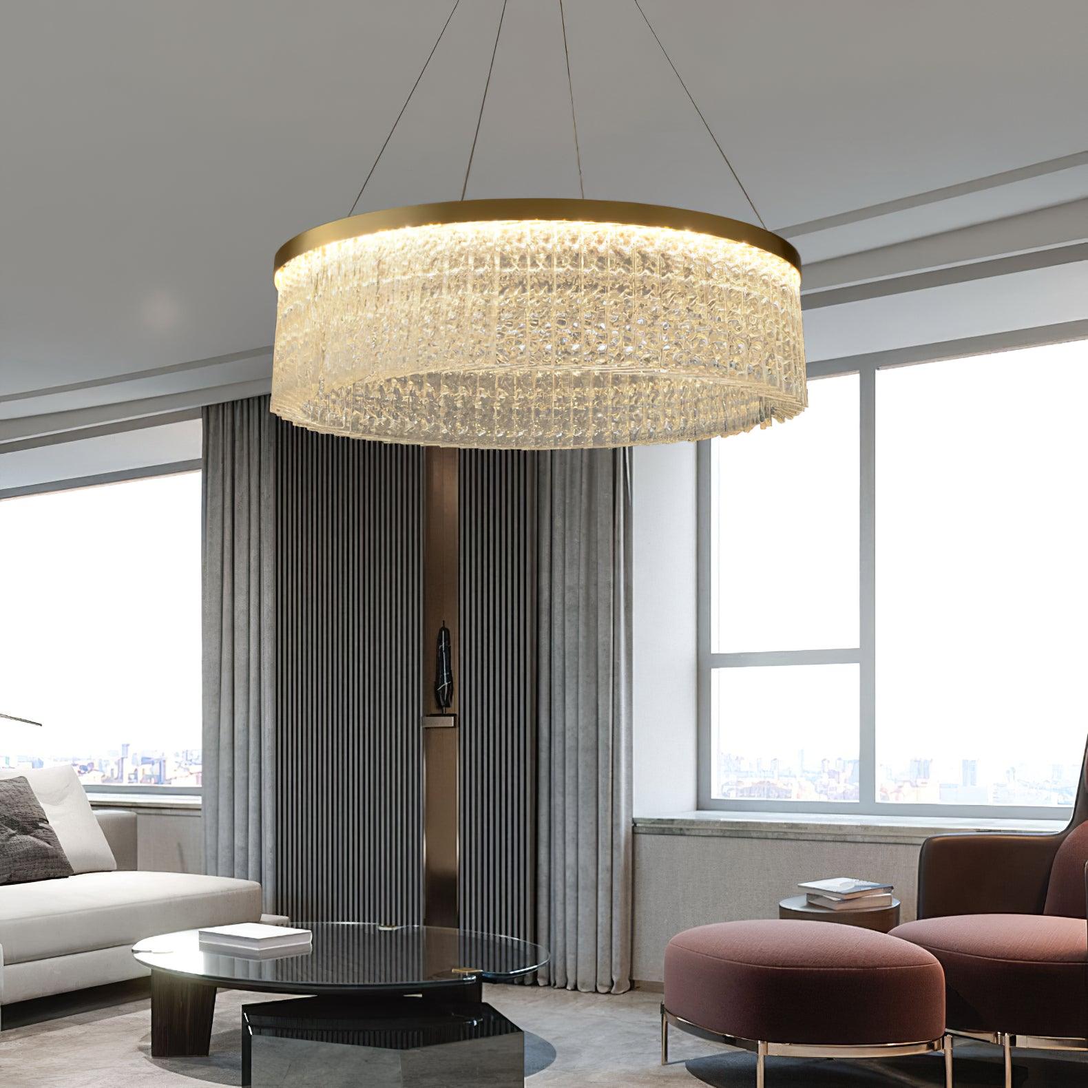 Round Halo Crystal Chandelier - Letslighting