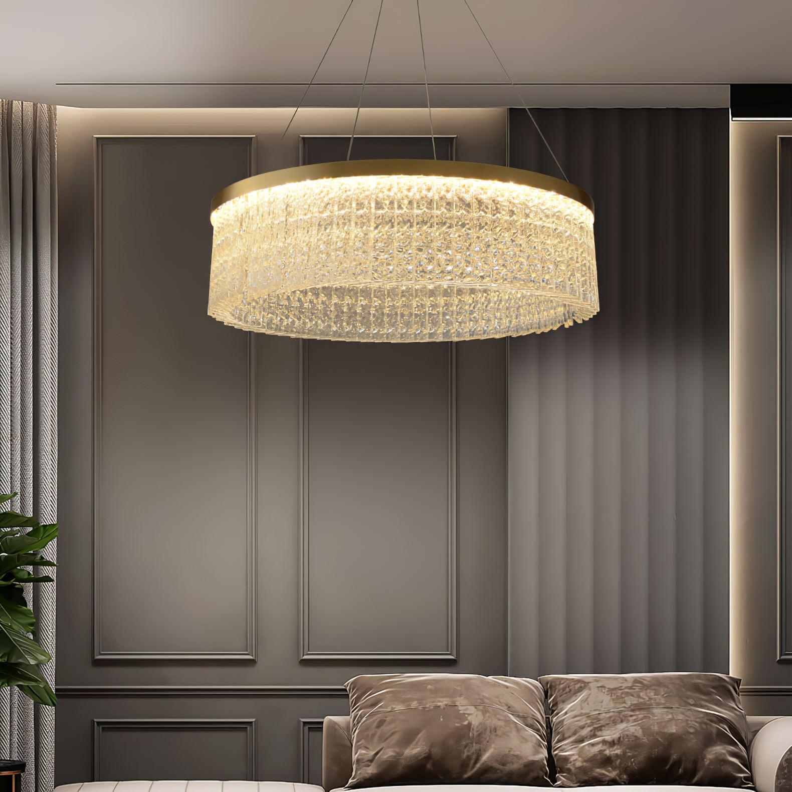 Round Halo Crystal Chandelier - Letslighting