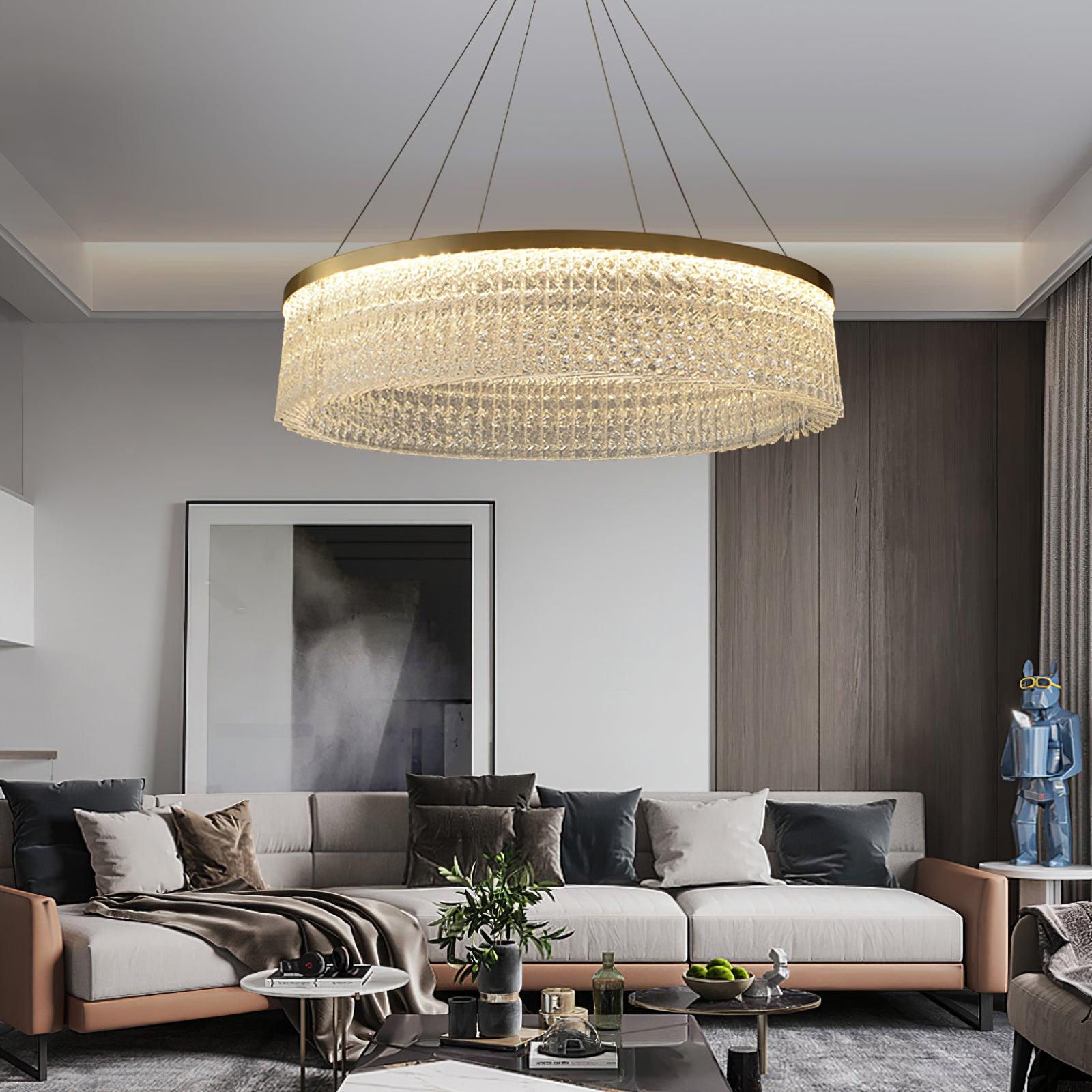 Round Halo Crystal Chandelier - Letslighting