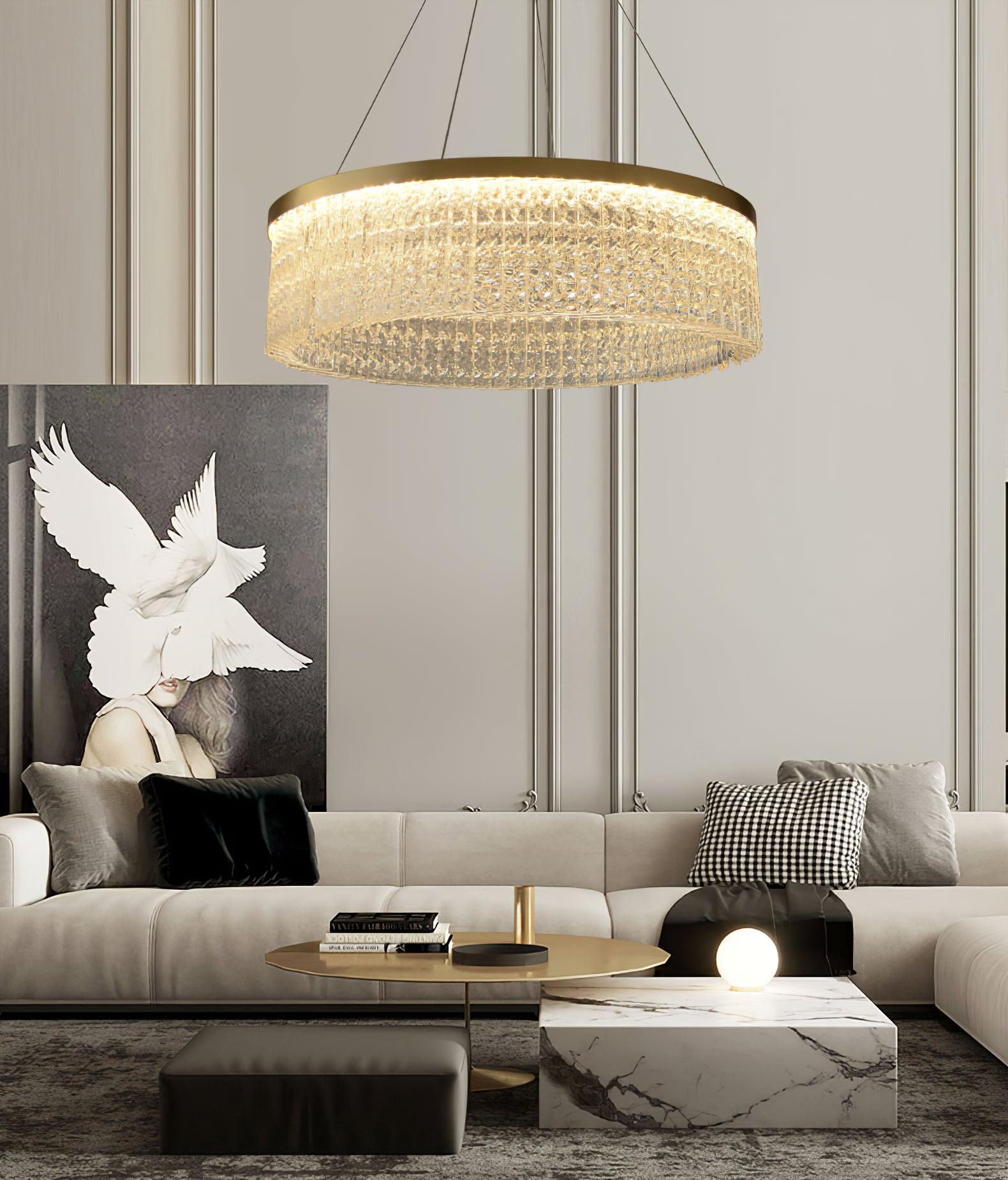 Round Halo Crystal Chandelier - Letslighting