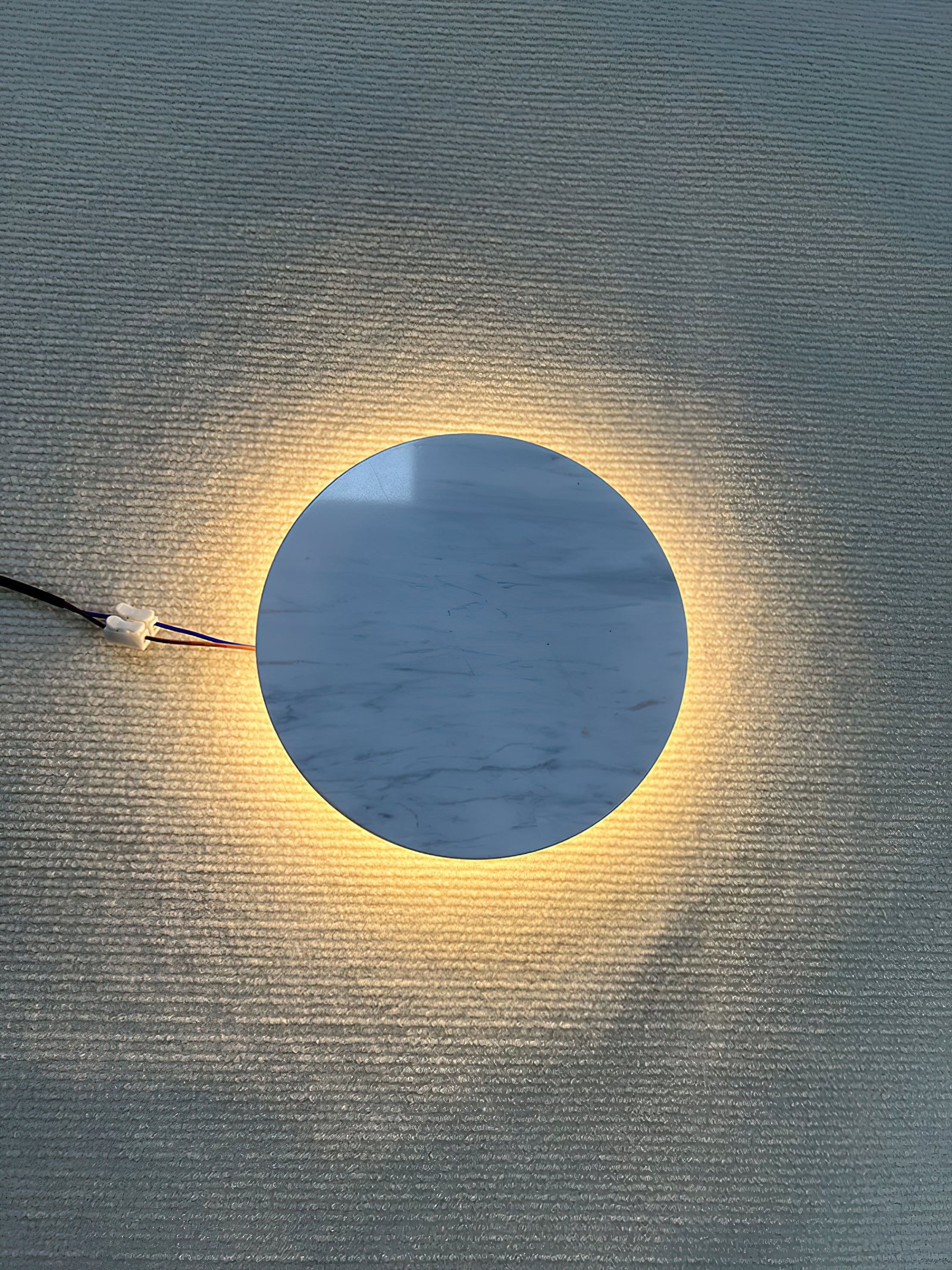 Vasilora Modern Minimalist Round White Marble Sconce Wall Lamp - Lamp Copper