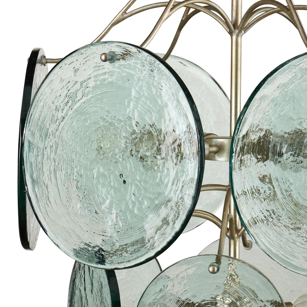 Aurora Chandelier Rovigo Recycled Glass Disc Modern Flowing - Letslighting
