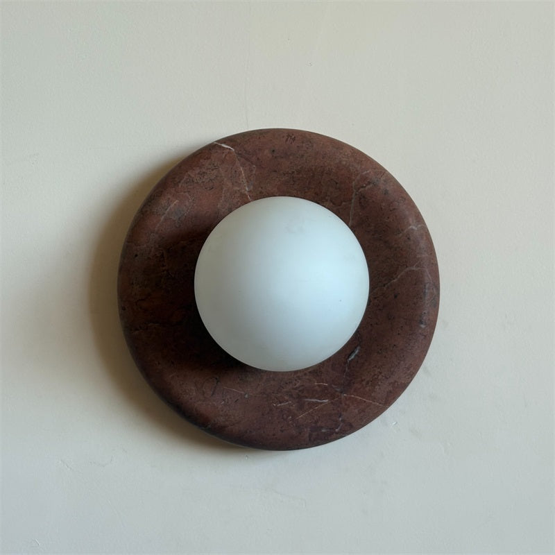 Vomire Premium Nordic Art Red Marble Sconce Wall Lamp - Lamp Copper