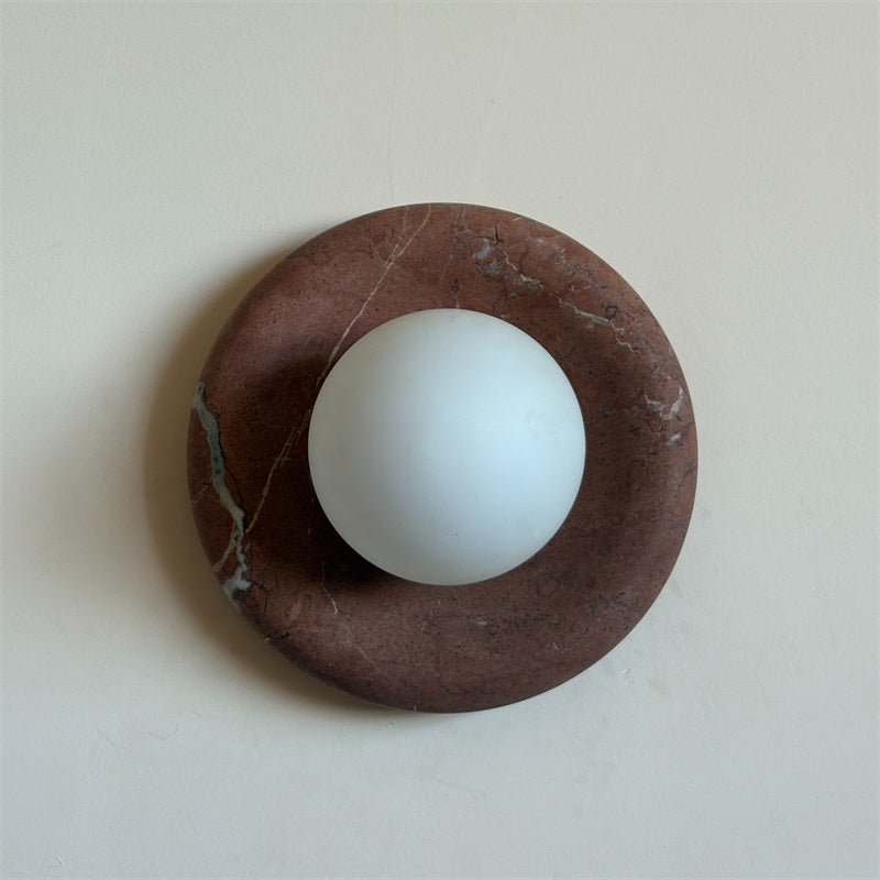 Vomire Premium Nordic Art Red Marble Sconce Wall Lamp - Lamp Copper