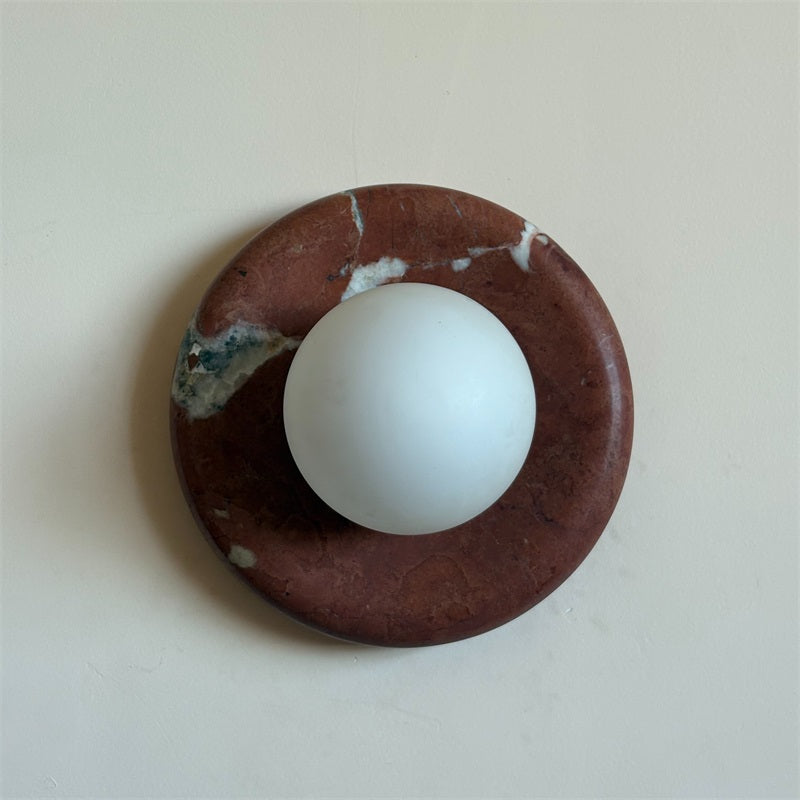 Vomire Premium Nordic Art Red Marble Sconce Wall Lamp - Lamp Copper