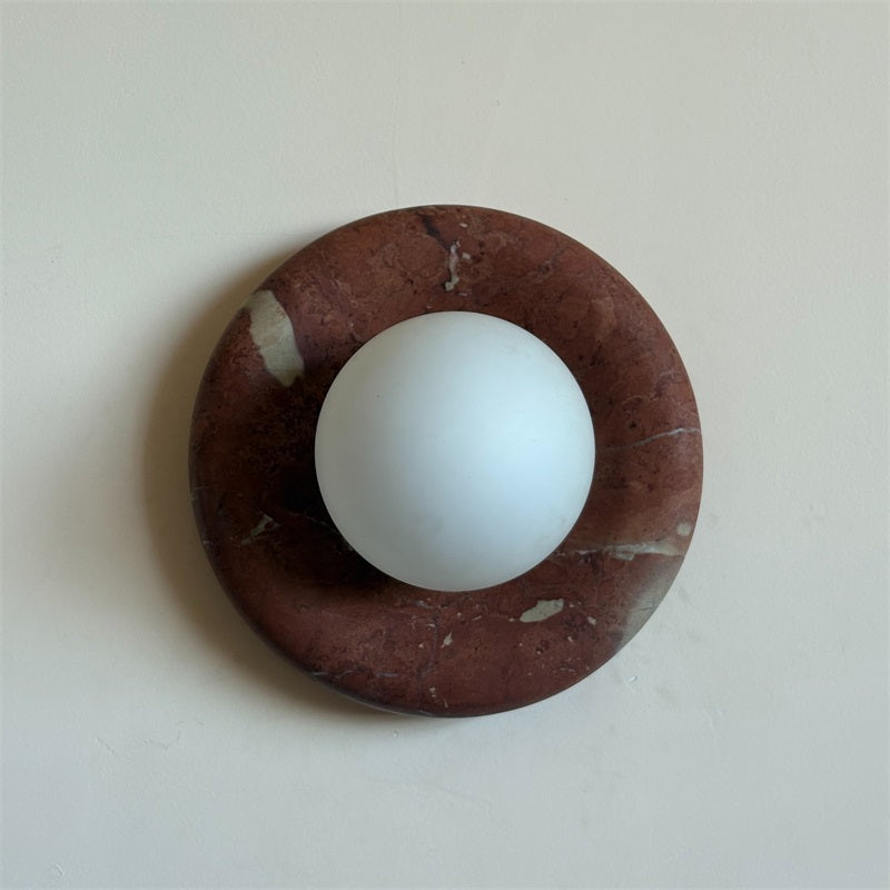 Vomire Premium Nordic Art Red Marble Sconce Wall Lamp - Lamp Copper