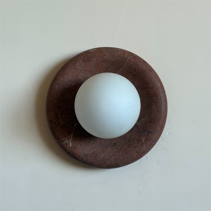 Vomire Premium Nordic Art Red Marble Sconce Wall Lamp - Lamp Copper