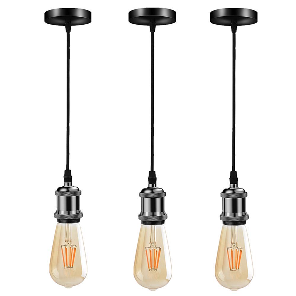 Silva Retro Lámpara colgante Negro/Oro Metal Vidrio Dormitorio