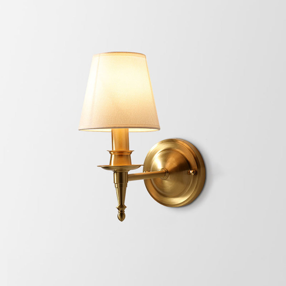 Silva Vintage Rústico Metal/Tela LED Aplique de Pared Dorado