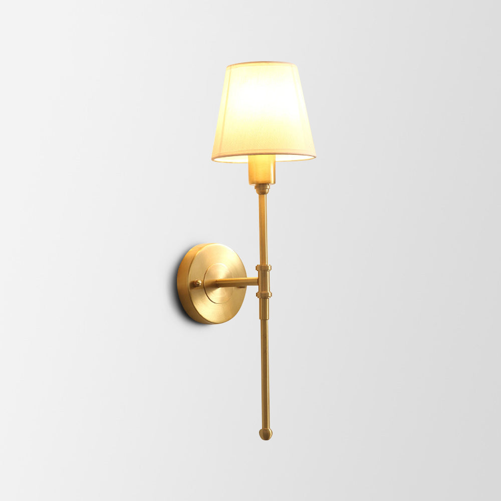 Silva Vintage Rústico Metal/Tela LED Aplique de Pared Dorado