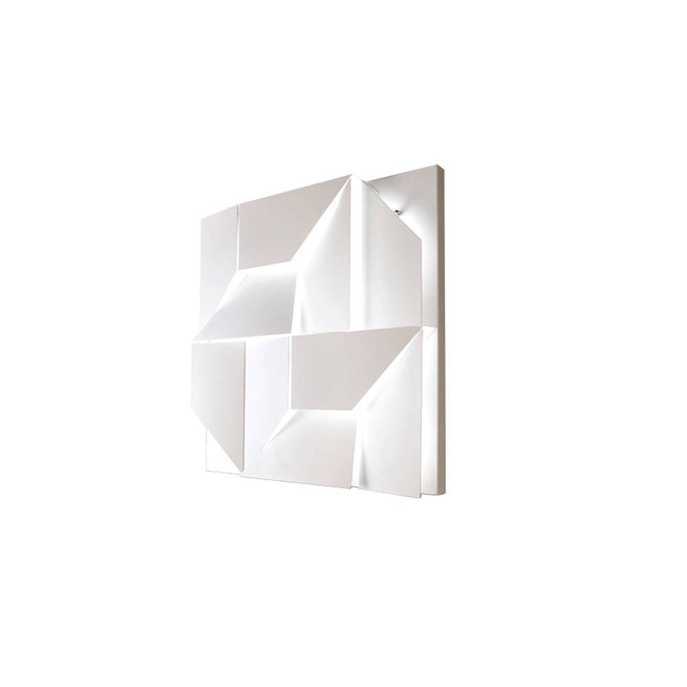 Arisha Art Decó Geometrío Metal/Papel Aplique de Pared Blanco