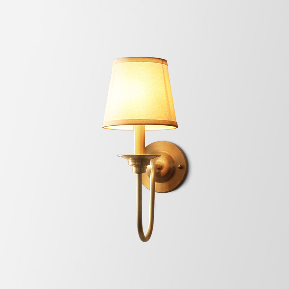 Silva Vintage Rústico Metal/Tela LED Aplique de Pared Dorado