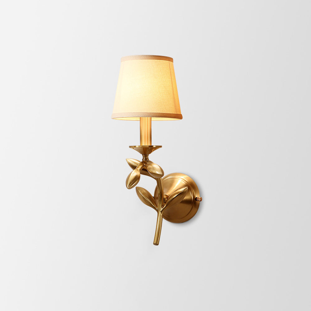 Silva Vintage Rústico Metal/Tela LED Aplique de Pared Dorado