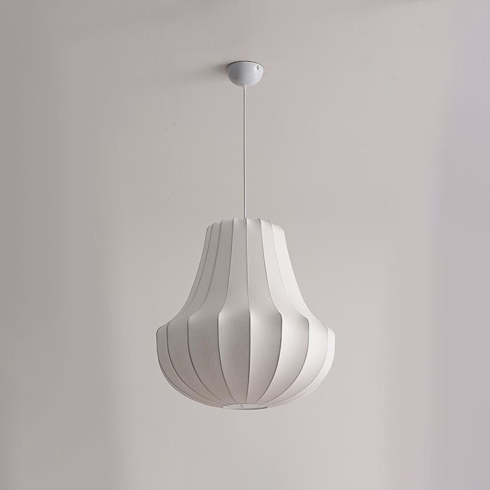 Ritta Diseña Geometría Seda/Metal Lámpara Colgante Blanca