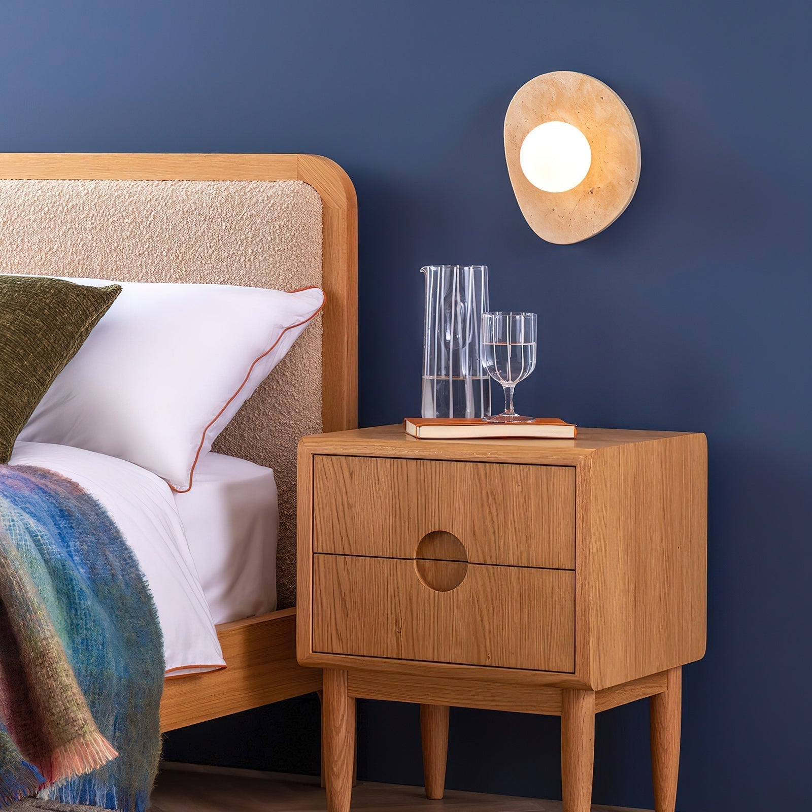 Uphae Modern Minimalist Travertine Wall Lamp - Lamp Copper