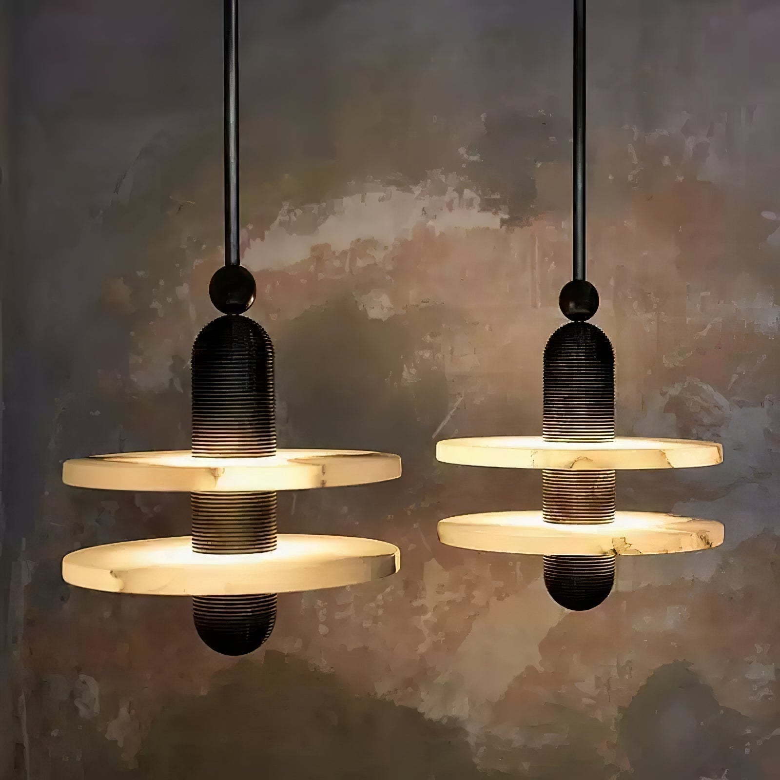 Orion Brushed Brass Alabaster Pendant Light - Letslighting