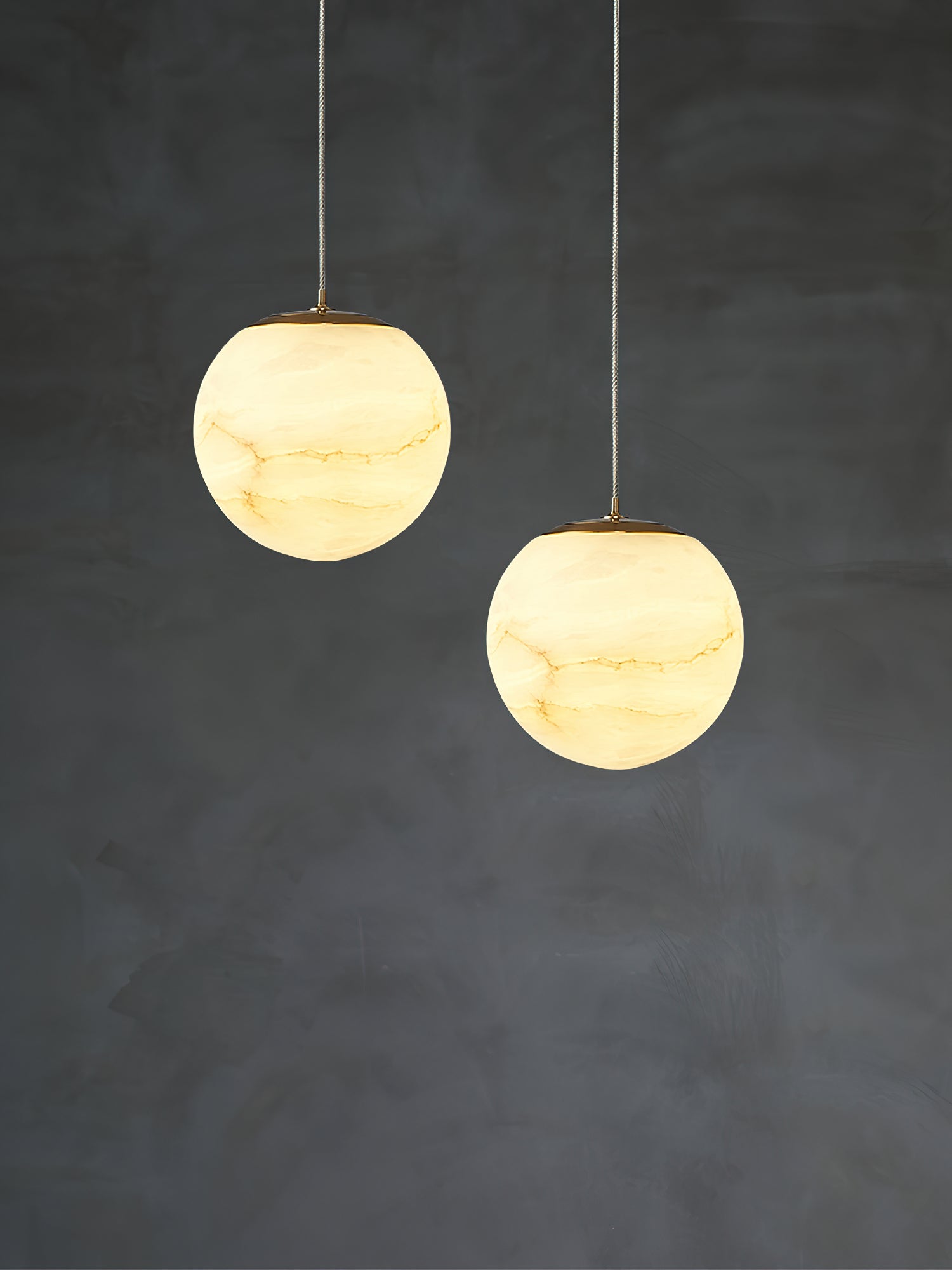 Uphaara Modern Minimalist Alabaster Pendant Light - Lamp Copper