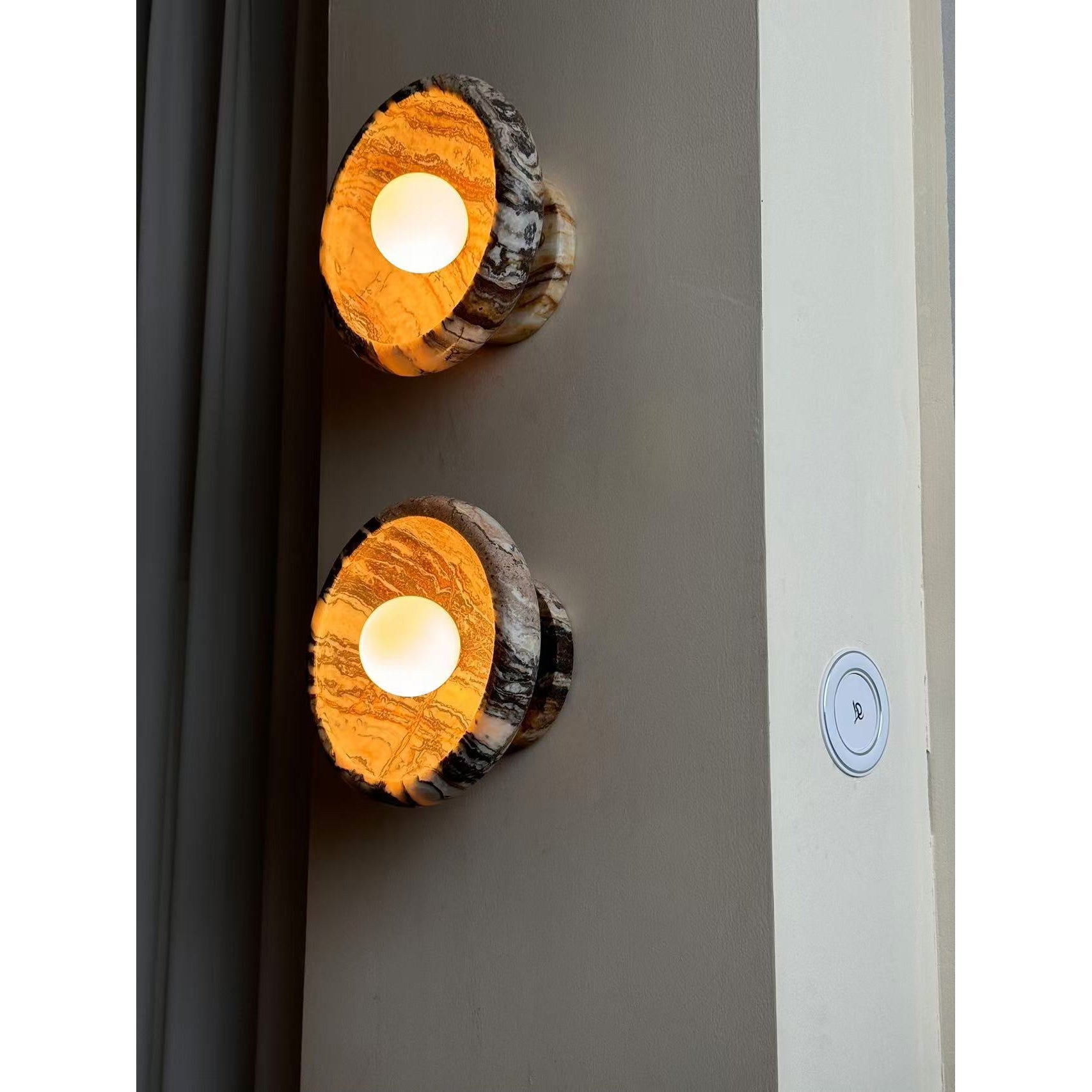 Piedra Modern Minimalist Marble Glass Wall Lamp - Lamp Copper