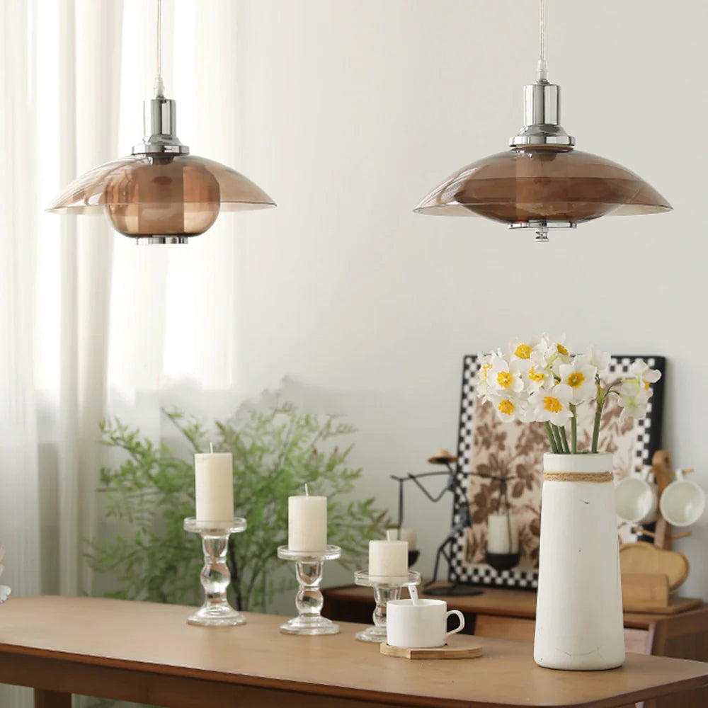 Arisha Modern Redondo LED Lámpara Colgante Vidrio Sala de Estar