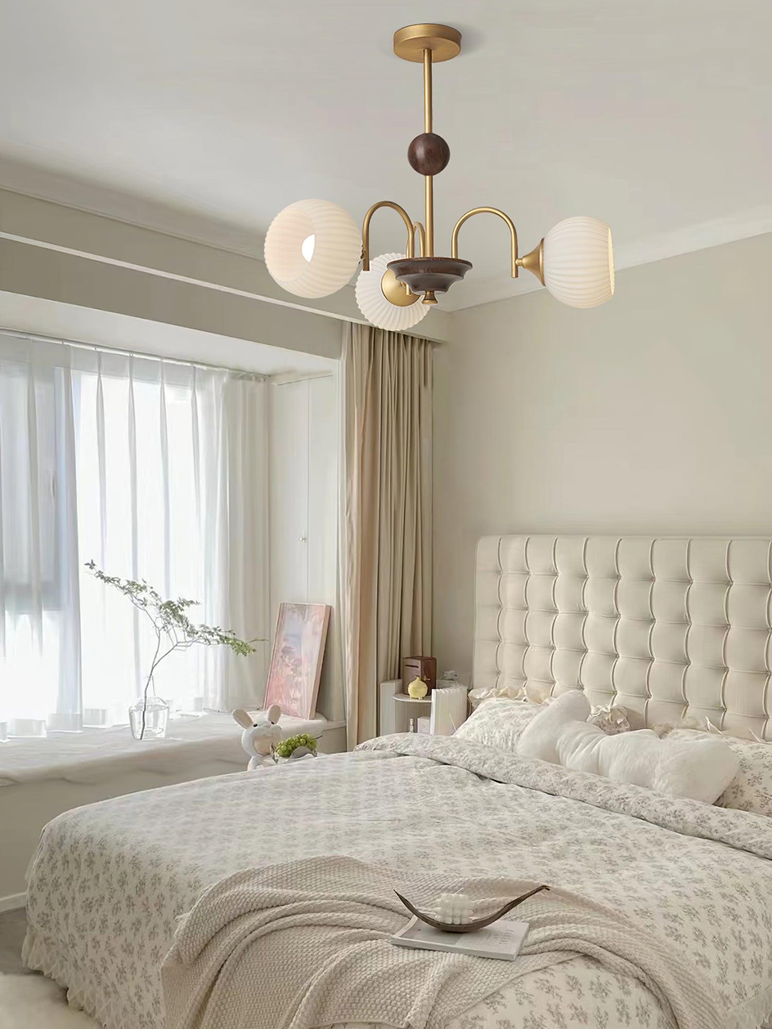 Sculptural Glass Ribbed Chandelier - Letslighting