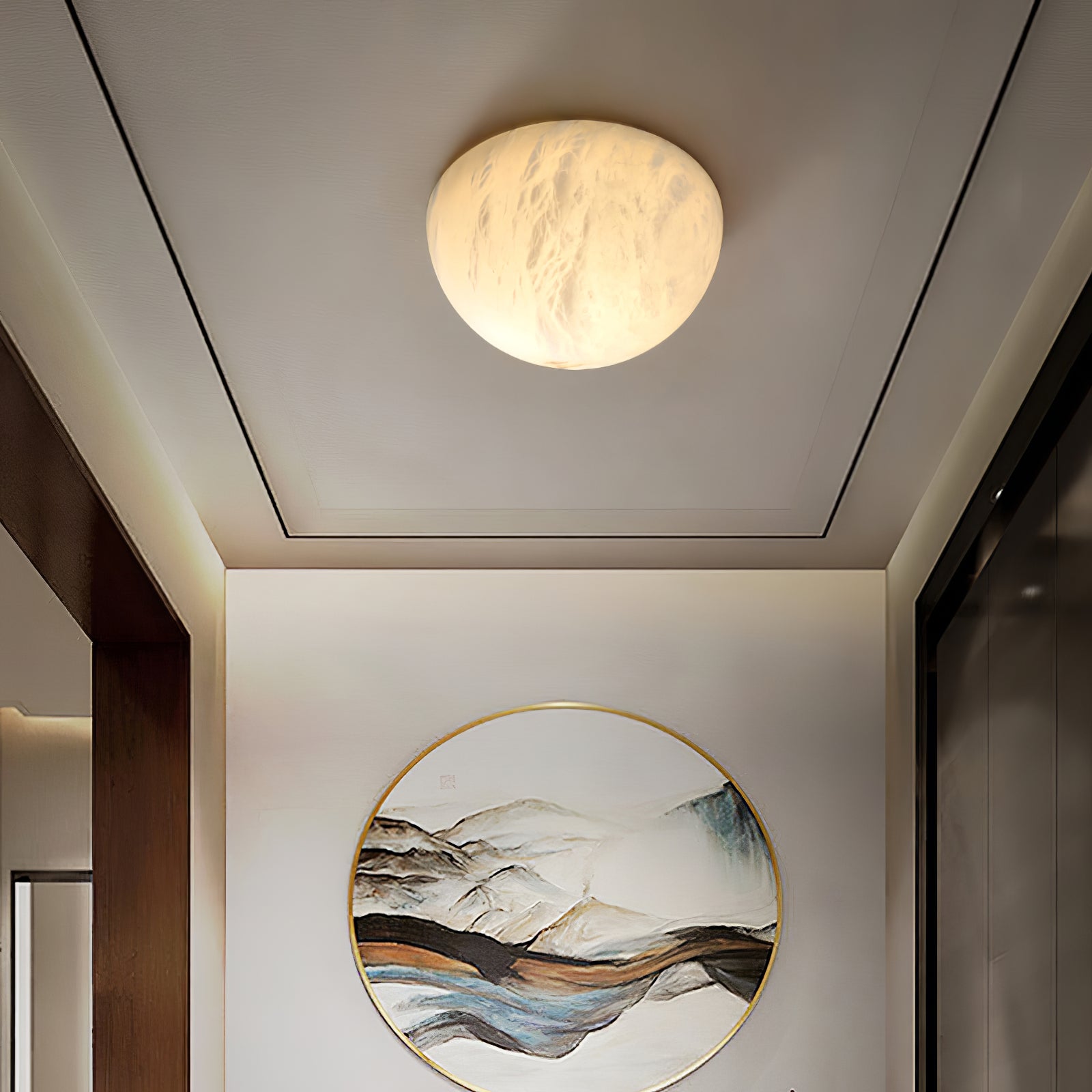 Visoliel Minimalist Alabaster Ceiling Light - Letslighting