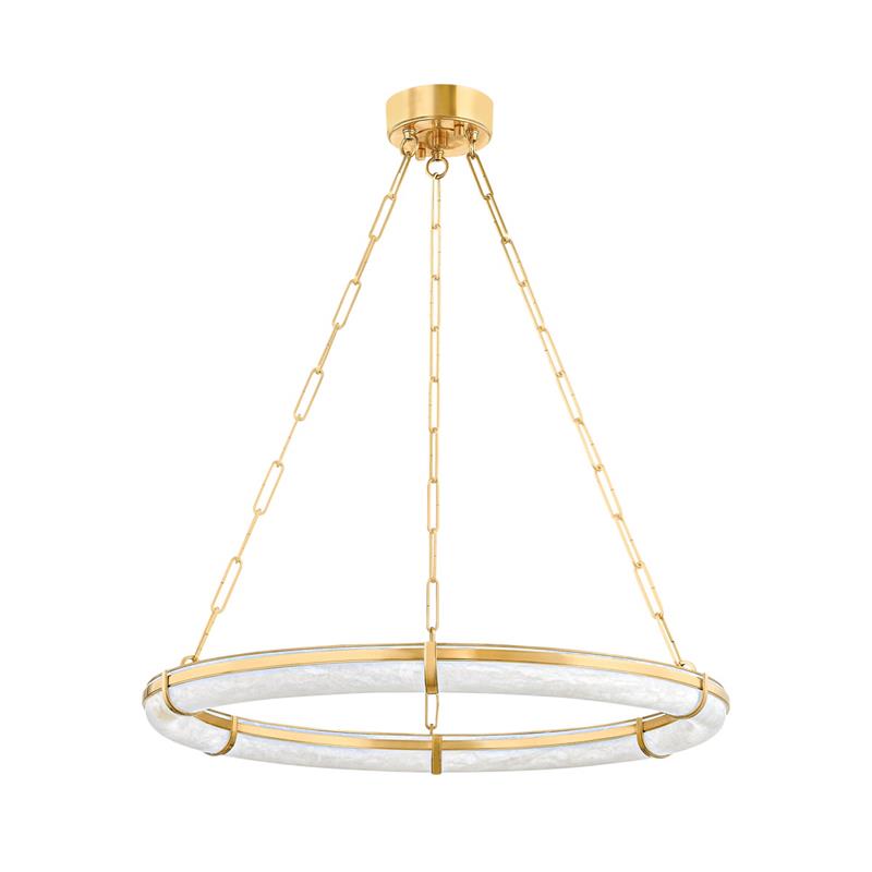 Oltalora Modern Minimalist Alabaster Chandelier - Lamp Copper