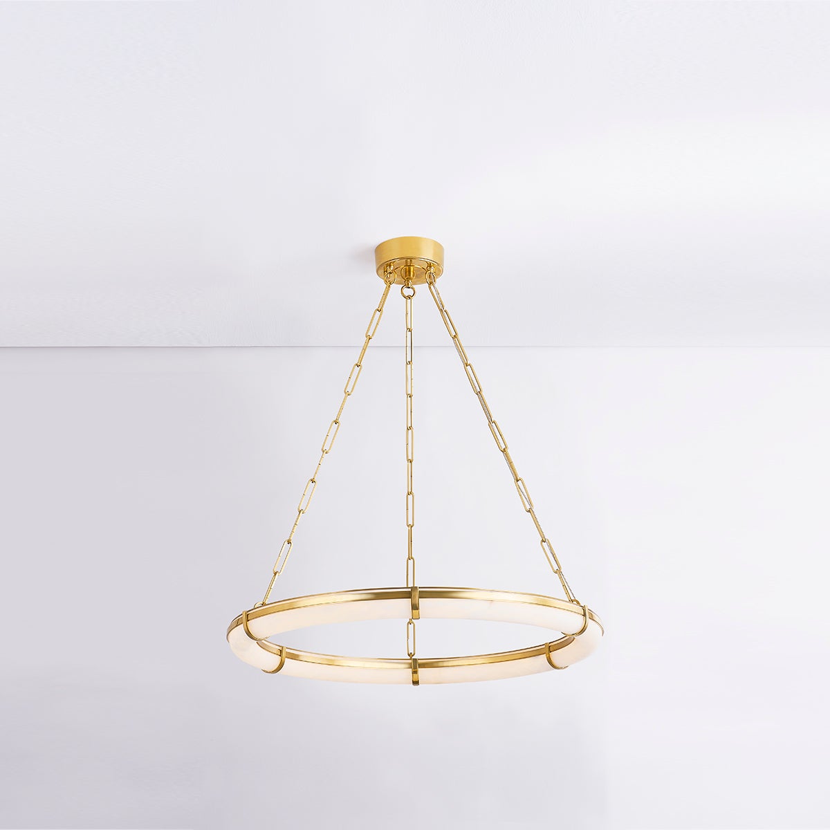 Oltalora Modern Minimalist Alabaster Chandelier - Lamp Copper