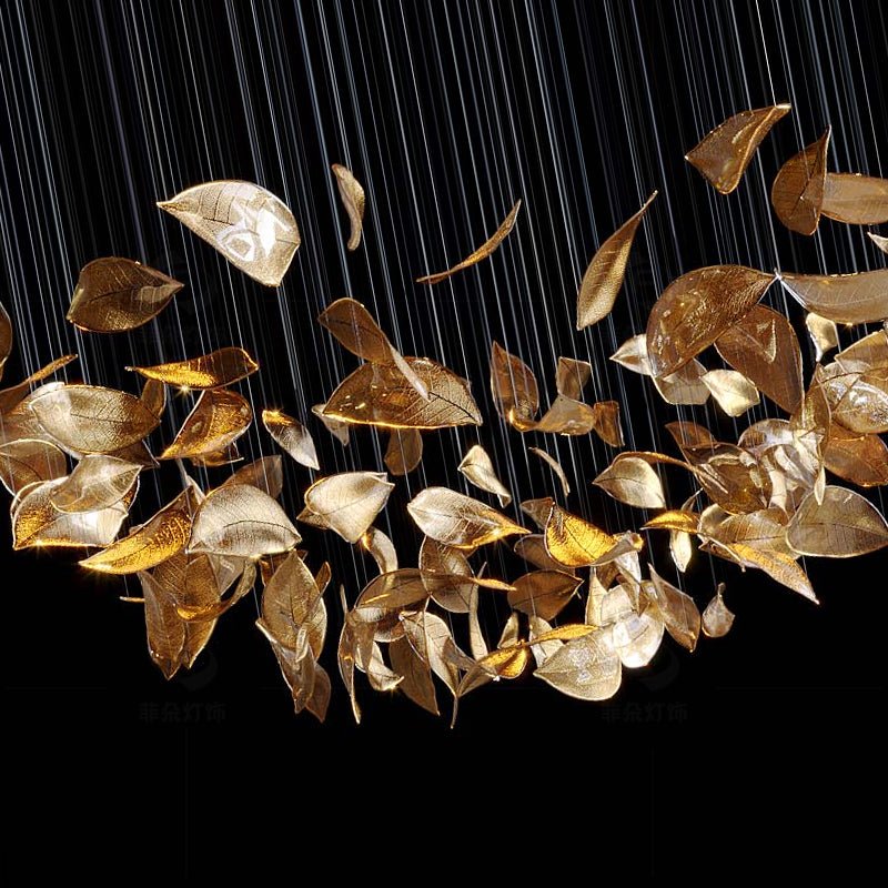 Cesilila Iridescent Metal Leaf Pendant Light - Letslighting