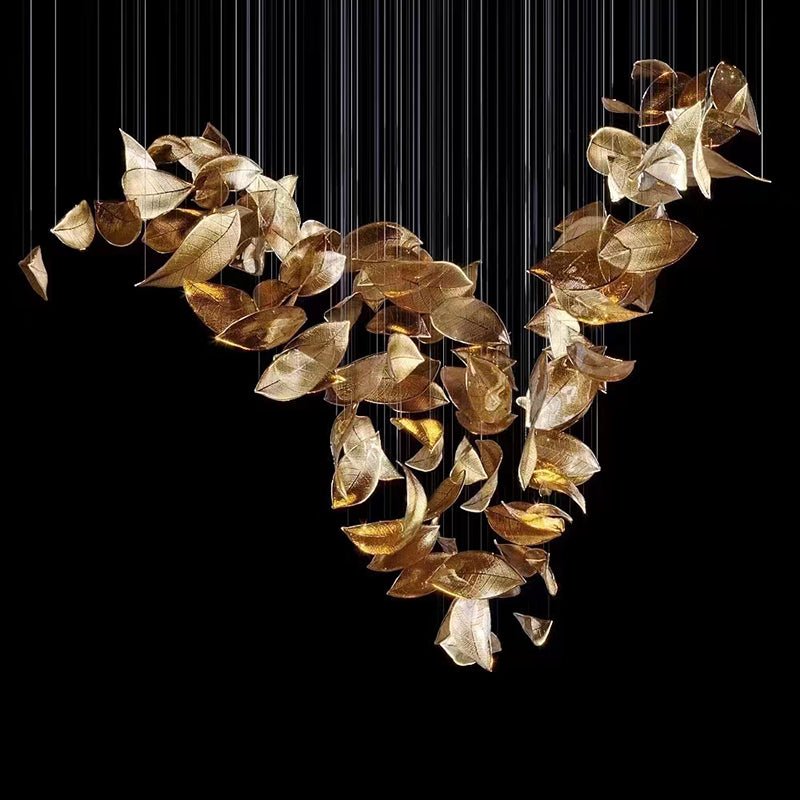 Cesilila Iridescent Metal Leaf Pendant Light - Letslighting