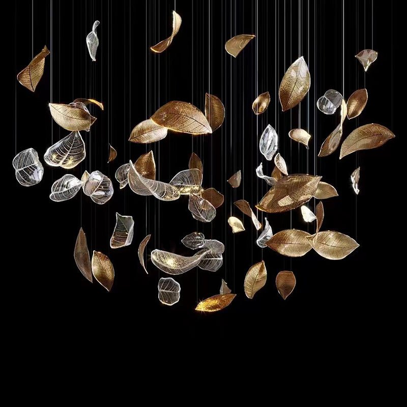 Cesilila Iridescent Metal Leaf Pendant Light - Letslighting