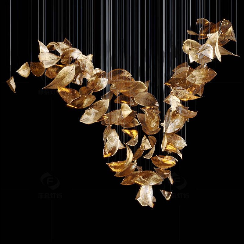 Cesilila Iridescent Metal Leaf Pendant Light - Letslighting