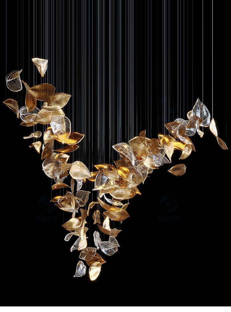 Cesilila Iridescent Metal Leaf Pendant Light - Letslighting