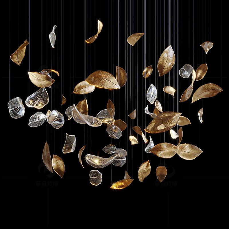 Cesilila Iridescent Metal Leaf Pendant Light - Letslighting