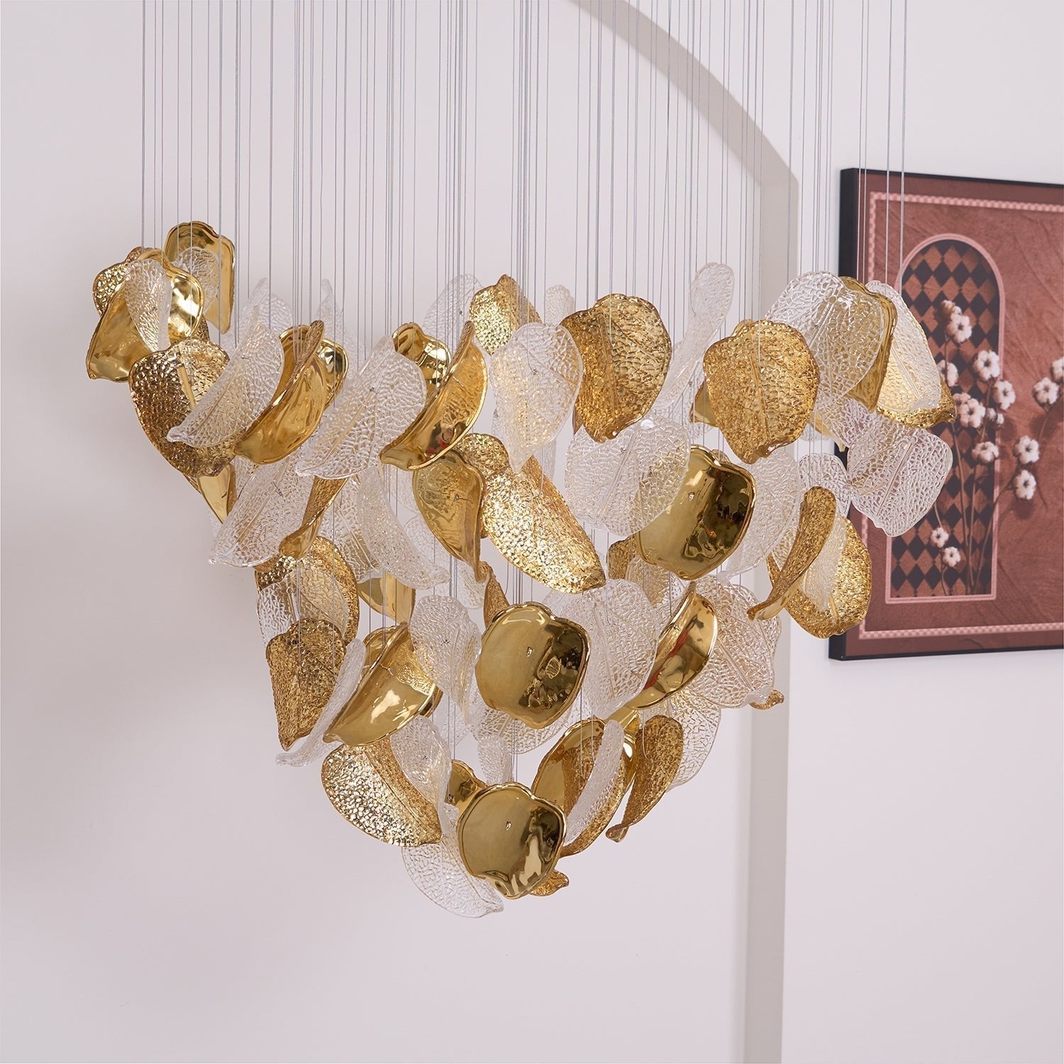 Cesilila Iridescent Metal Leaf Pendant Light - Letslighting
