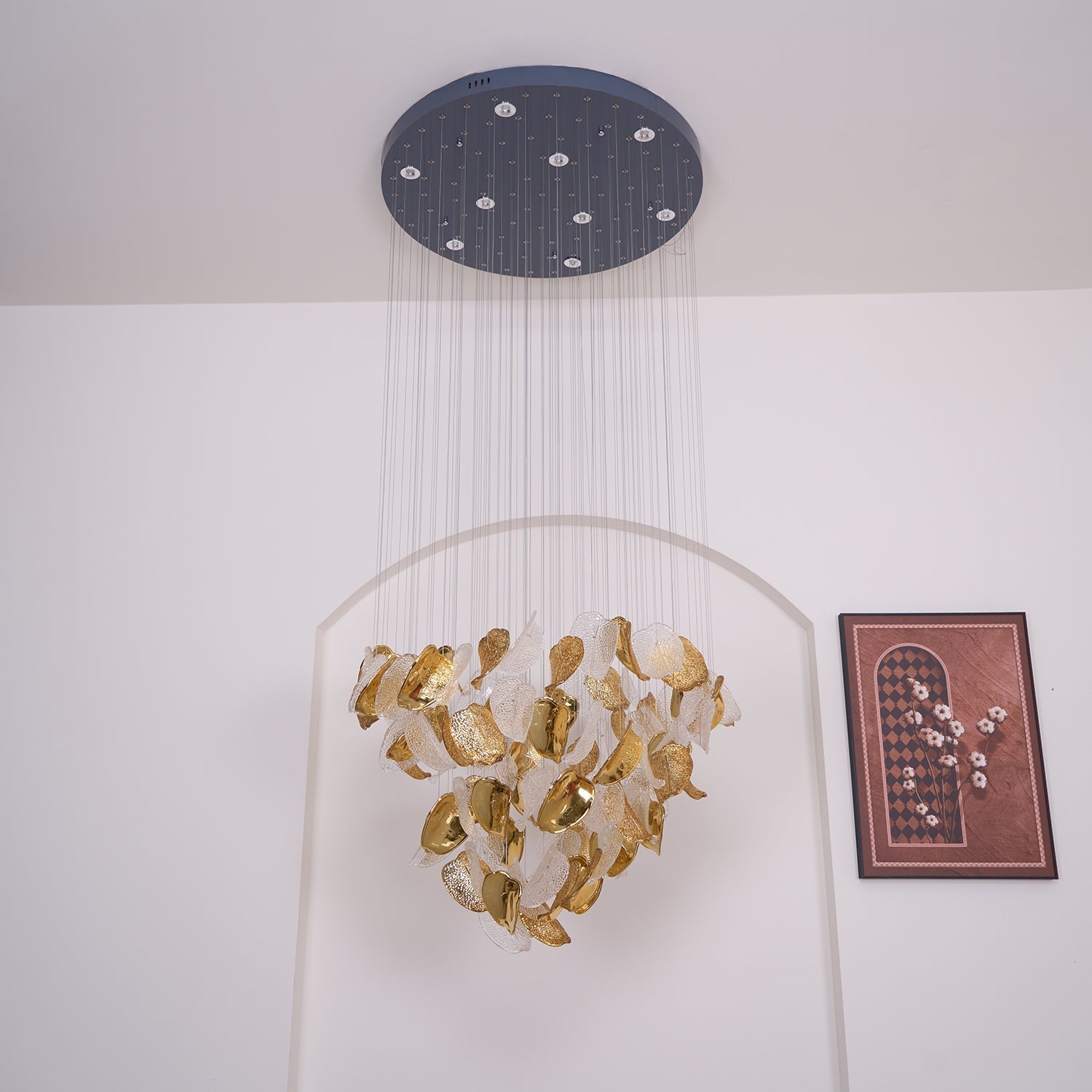 Cesilila Iridescent Metal Leaf Pendant Light - Letslighting