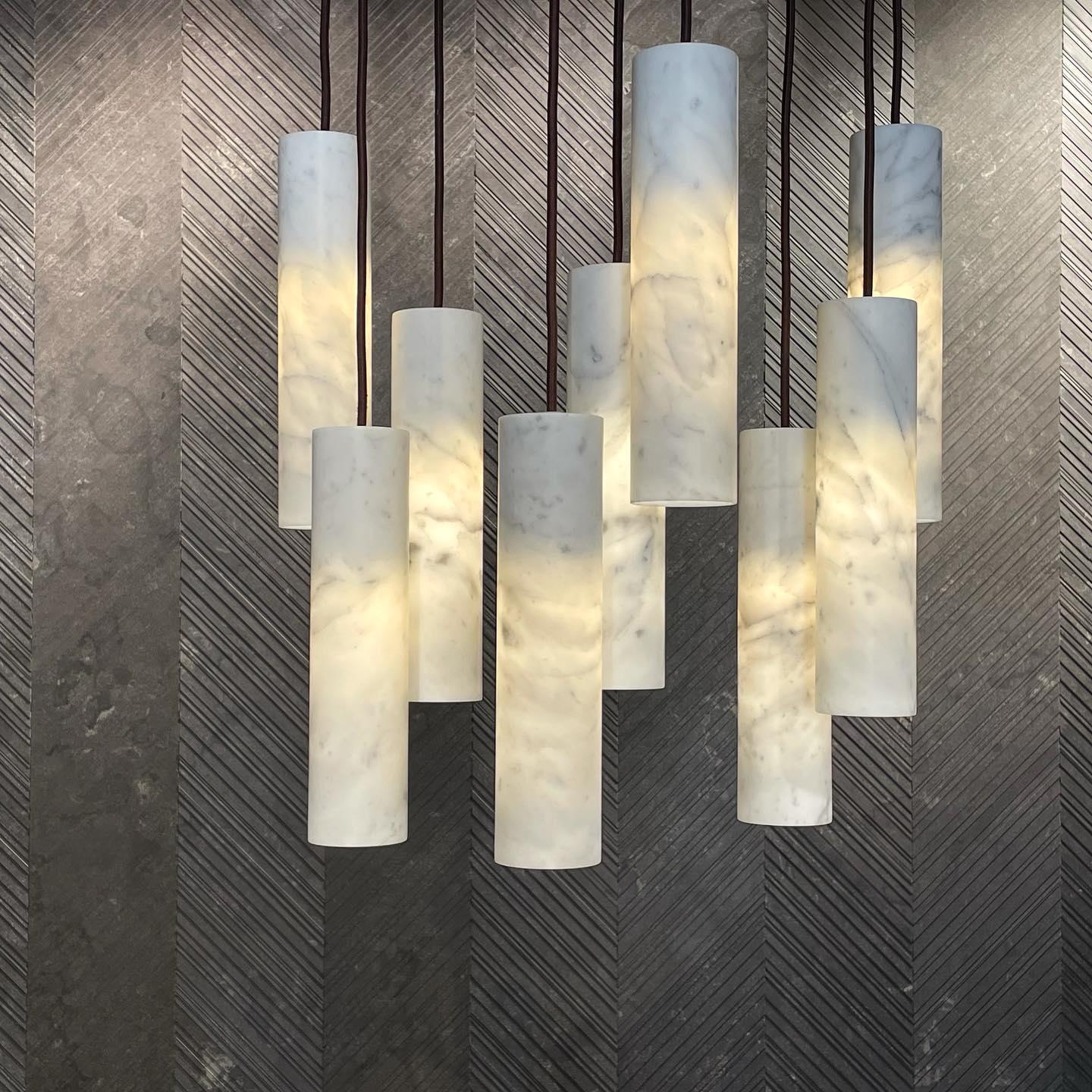 Nyxara Cluster Alabaster Pendant Light Staircase - Letslighting