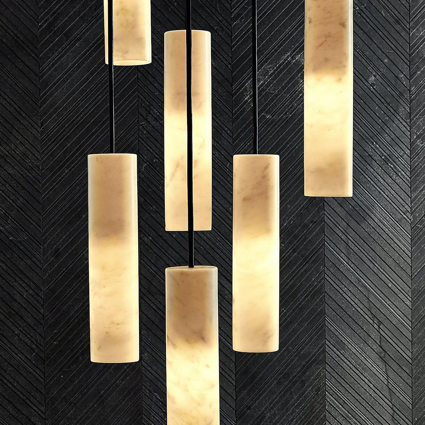 Nyxara Cluster Alabaster Pendant Light Staircase - Letslighting