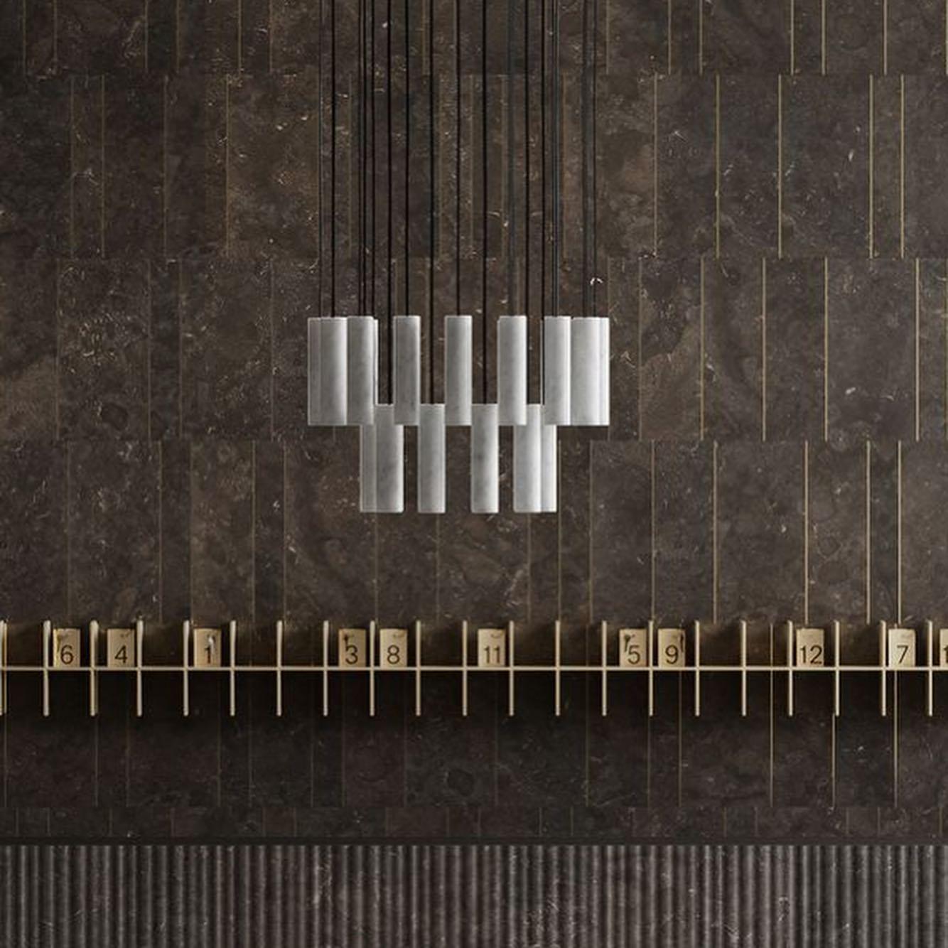 Nyxara Cluster Alabaster Pendant Light Staircase - Letslighting