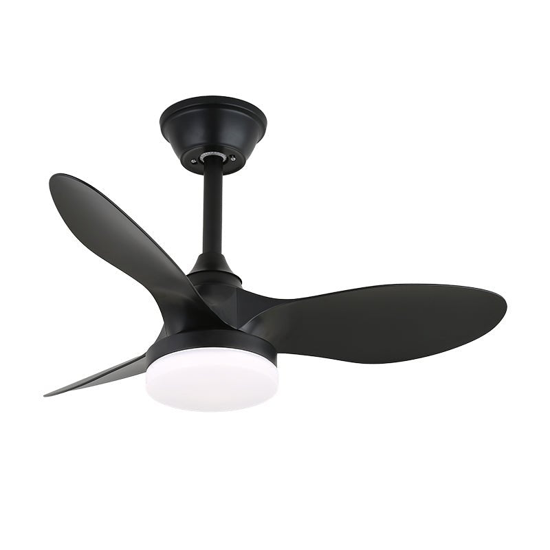 Ventilador de Techo Arden Minimalista de Madera Negra con Luz mostrando el acabado blanco