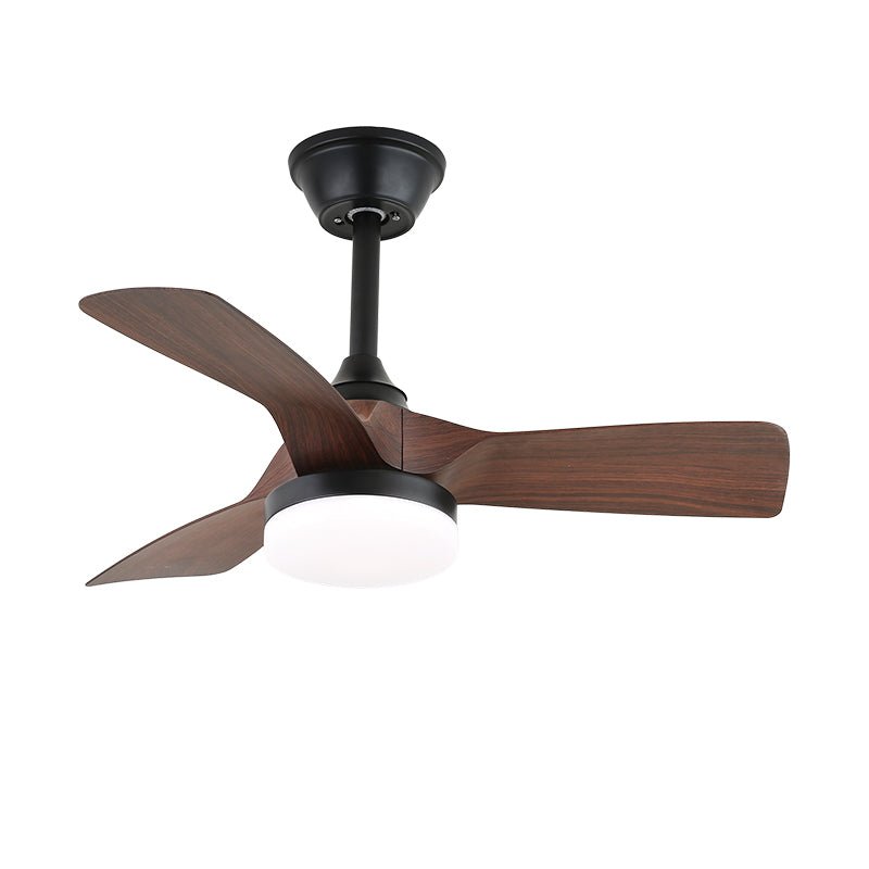 Detalle de la estructura metálica del Ventilador de Techo Arden Minimalista de Madera Negra con Luz