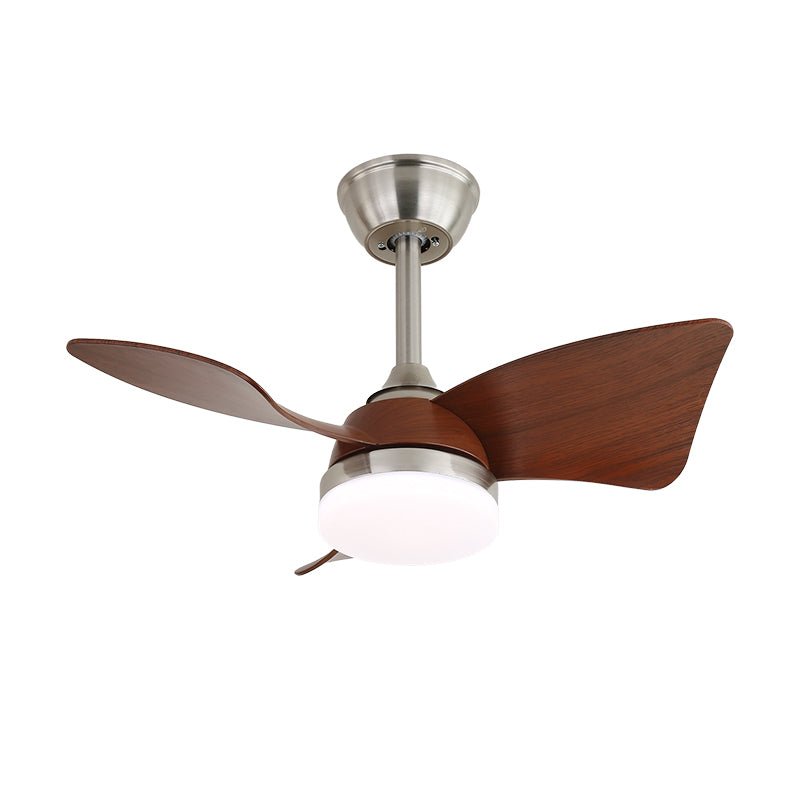 Ventilador de Techo Arden Minimalista de Madera Negra con Luz en un dormitorio